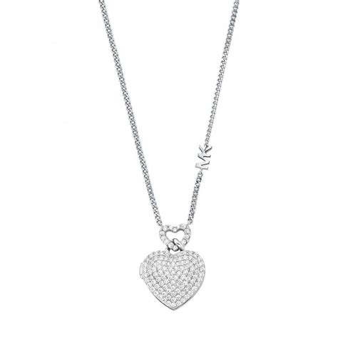 michael kors sterling silver necklace|michael kors locket necklace.